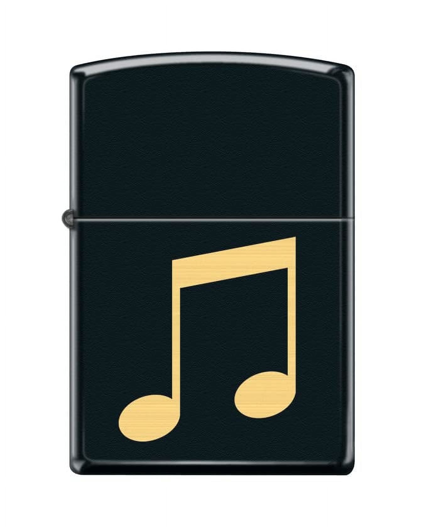Zippo Lighter-Personalized Custom Message Engraved on Backside Musical Note Black Matte Windproof Lighter #Z5437