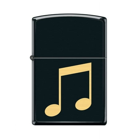 Zippo Lighter-Personalized Custom Message Engraved on Backside Musical Note Black Matte Windproof Lighter #Z5437
