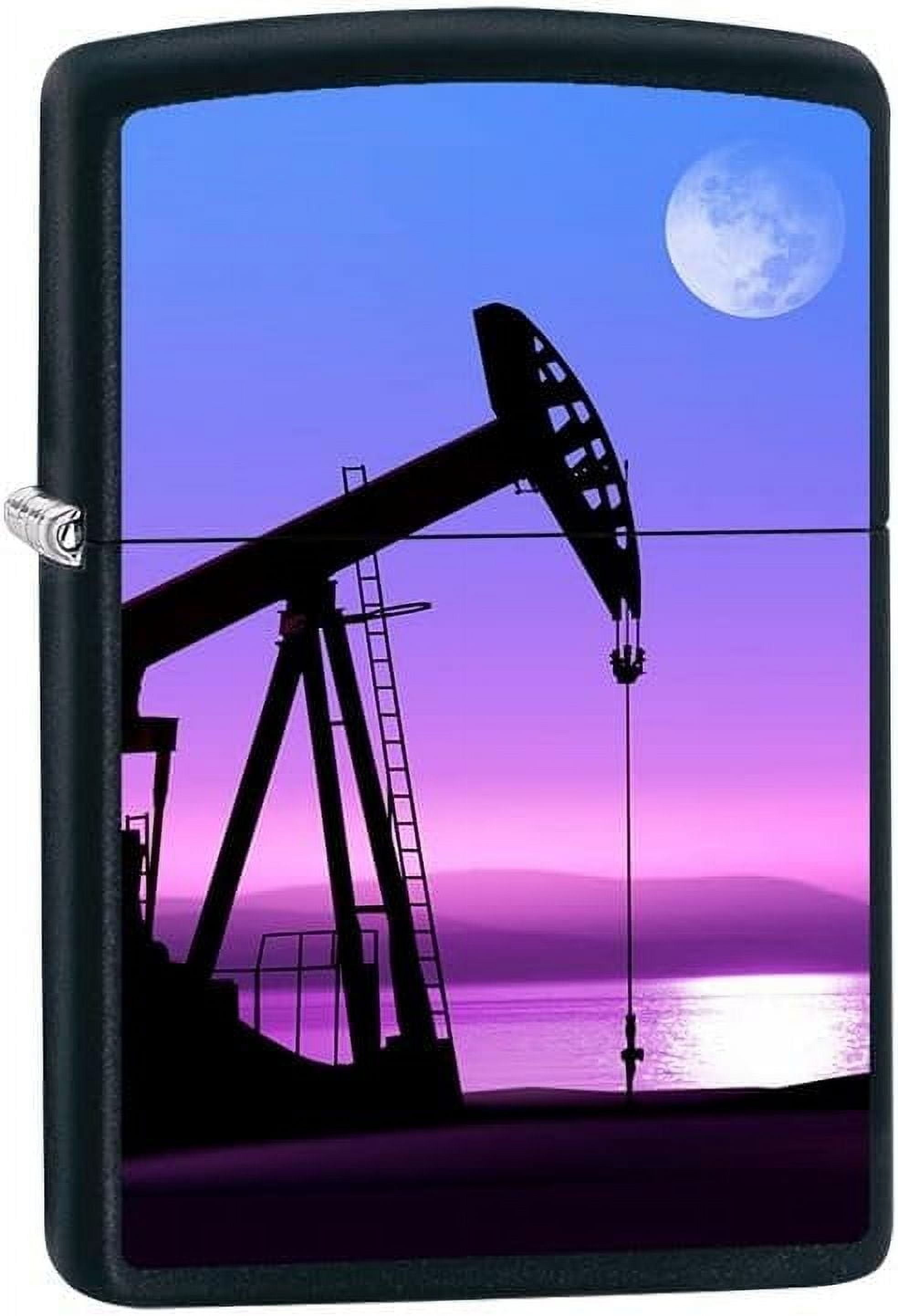 Zippo Lighter- Oil Pumps Black Matte Windproof Lighter #Z5109
