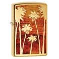 thumbnail image 1 of Zippo Lighter: Palm Trees and Sunset, Fusion - High Polish Brass 80792, 1 of 3