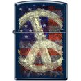 thumbnail image 1 of Zippo Lighter- Peace Symbols American Flag Navy Matte Windproof Lighter #Z5173, 1 of 1