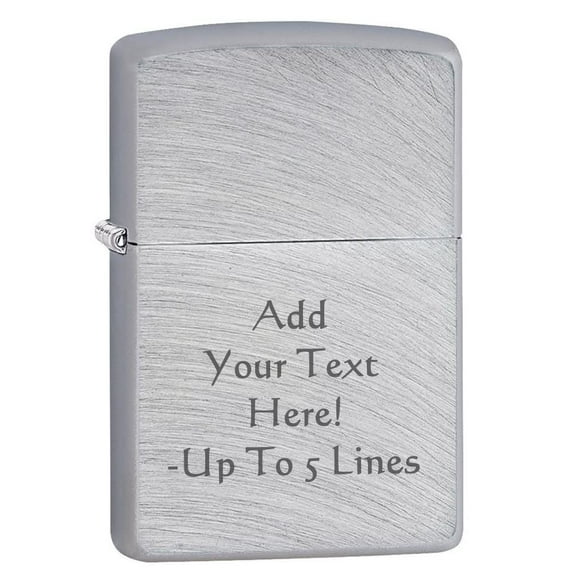 Zippo Lighter - Personalized Chrome Windproof Lighter Custom Message Engrave (Brushed Chrome Arch) #24647