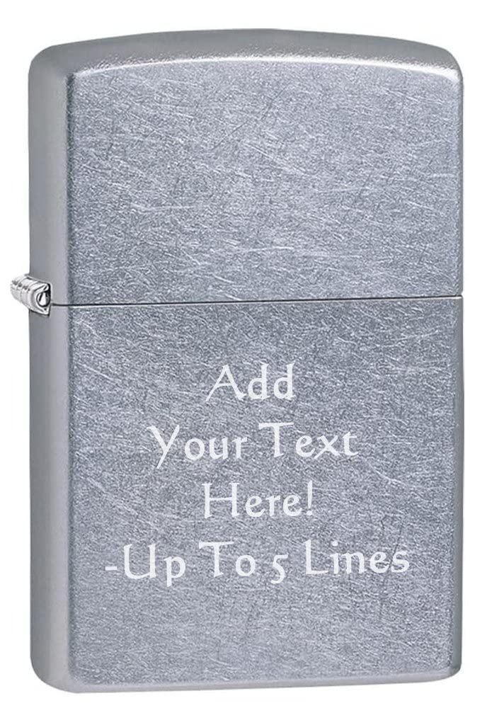 Zippo Lighter - Personalized Chrome Windproof Lighter Custom Message Engrave (Street Chrome) #207