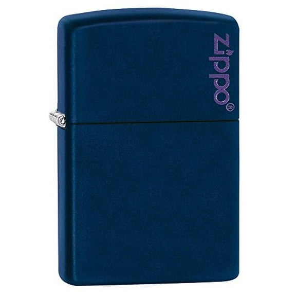 Zippo Lighter - Personalized Custom Message Engrave Classic with Logo Navy Matte Windproof Zippo Lighter #239ZL