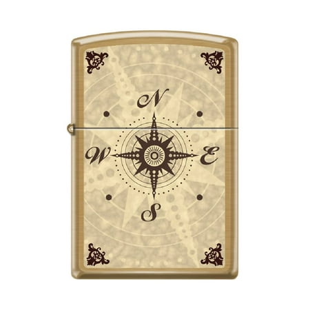 Zippo Lighter - Personalized Custom Message Engrave on Back for Compass Design Windproof Zippo Lighter (Compass #Z6027)
