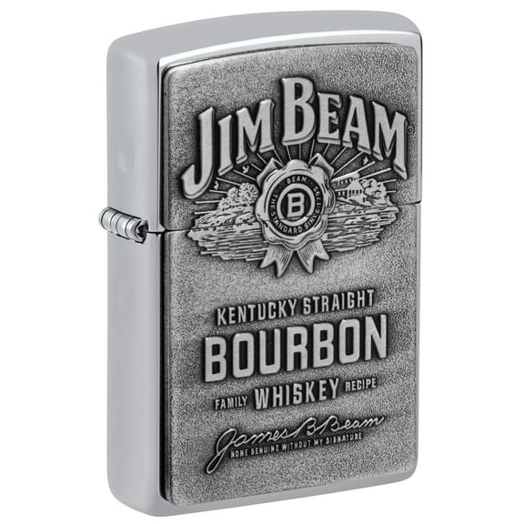 Zippo Lighter - Personalized Custom Message Engrave on Back for Jim Beam Windproof Zippo Lighter (Jim Beam Bourbon 25OJB)