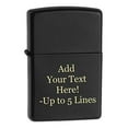 thumbnail image 1 of Zippo Lighter - Personalized Custom Message Engrave on Black Matte Zippo Windproof Lighter #218, 1 of 7