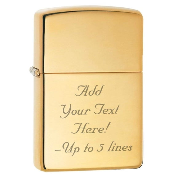 Zippo Lighter - Personalized Custom Message Engrave on Brass Zippo Lighter (Armor 169)