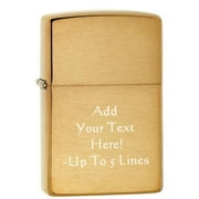 Zippo Lighter - Personalized Custom Message Engrave on Brass Zippo Lighter Armor Brushed #168