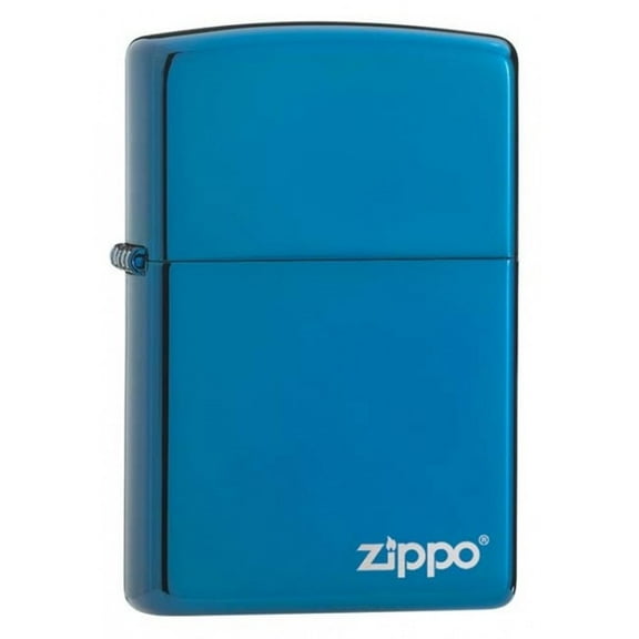 Zippo Lighter - Personalized Custom Message Engrave on Classic with Zippo Logo Windproof Lighter (Blue Sapphire 20446ZL)