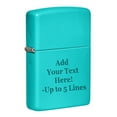 thumbnail image 1 of Zippo Lighter - Personalized Custom Message Engrave on Classic with Zippo Logo Windproof Lighter (Flat Turquoise 49454), 1 of 7