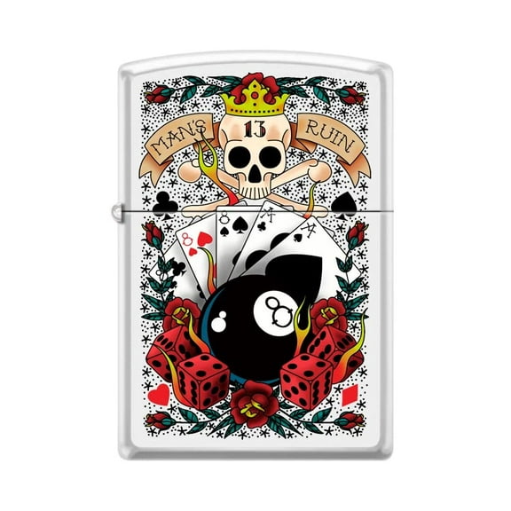 Zippo Lighter- Personalized Custom Message Engraved on Back Ace of Spades Card Game Casino Zippo Windproof Lighter 8 Ball #Z5462