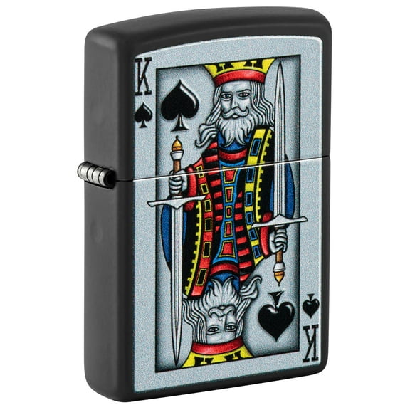 Zippo Lighter- Personalized Custom Message Engraved on Back Ace of Spades Card Game Casino Zippo Windproof Lighter (Cards King #48488)