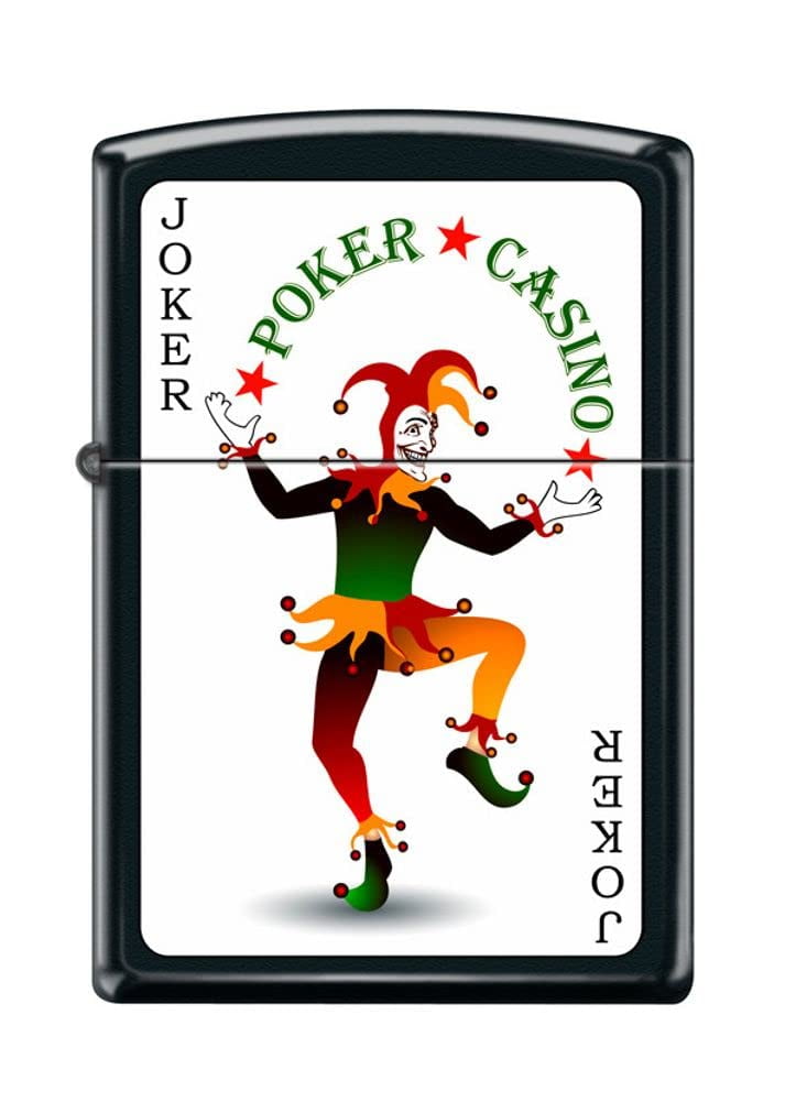 Zippo Lighter- Personalized Custom Message Engraved on Back Ace of Spades Card Game Casino Zippo Windproof Lighter (Joker #Z5051)