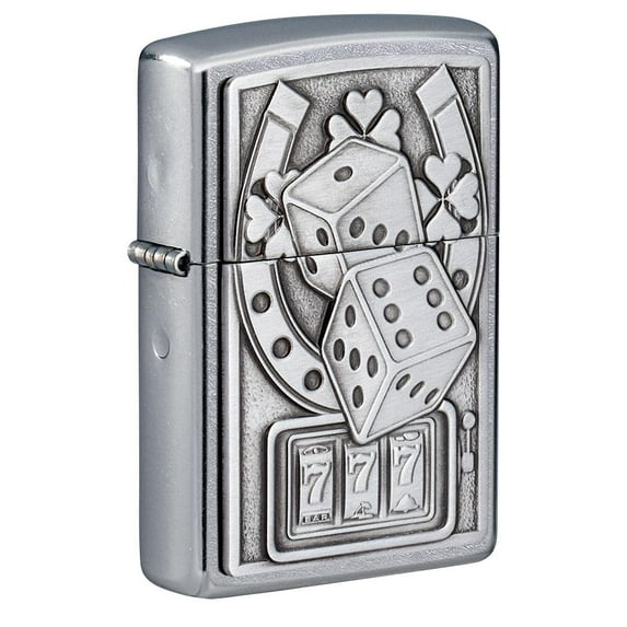 Zippo Lighter- Personalized Custom Message Engraved on Back Ace of Spades Card Game Casino Zippo Windproof Lighter (Lucky 7 Dice 49294)