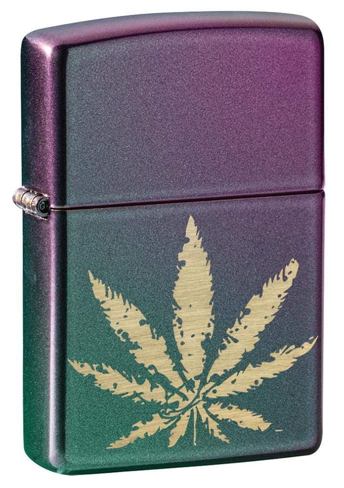 Zippo Lighter - Personalized Custom Message Engraved on Back for Iridescent Leaf Windproof Zippo Lighter #49185
