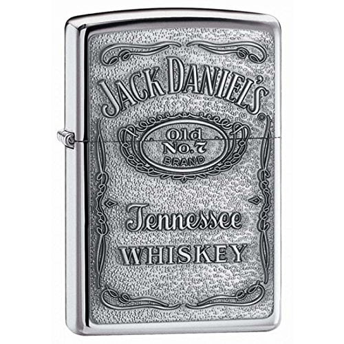 Zippo Lighter - Personalized Custom Message Engraved on Back for Jack Daniel's High Polish Chrome Windproof Zippo Lighter #250JD