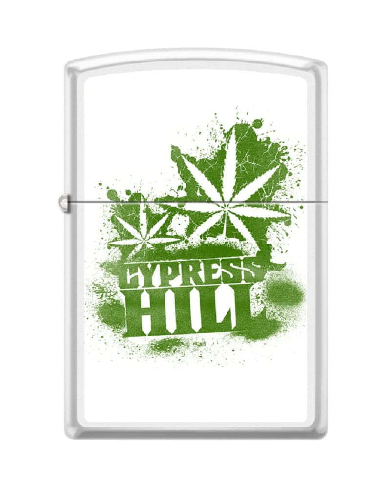Zippo Lighter - Personalized Custom Message Engraved on Back for Leaf Designs Windproof Zippo Lighter (Cypress Hill Leaf #Z5335)