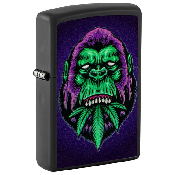 Zippo Lighter - Personalized Custom Message Engraved on Back for Leaf Designs Windproof Zippo Lighter (Gorilla Leaf 48585)