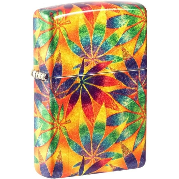 Zippo Lighter - Personalized Custom Message Engraved on Back for Leaf Designs Windproof Zippo Lighter (Leaf 540 Fusion 48776)