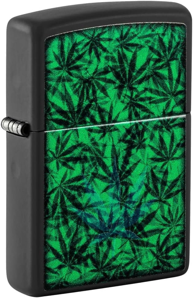 Zippo Lighter - Personalized Custom Message Engraved on Back for Leaf Designs Windproof Zippo Lighter (Leaf Pattern 48736)