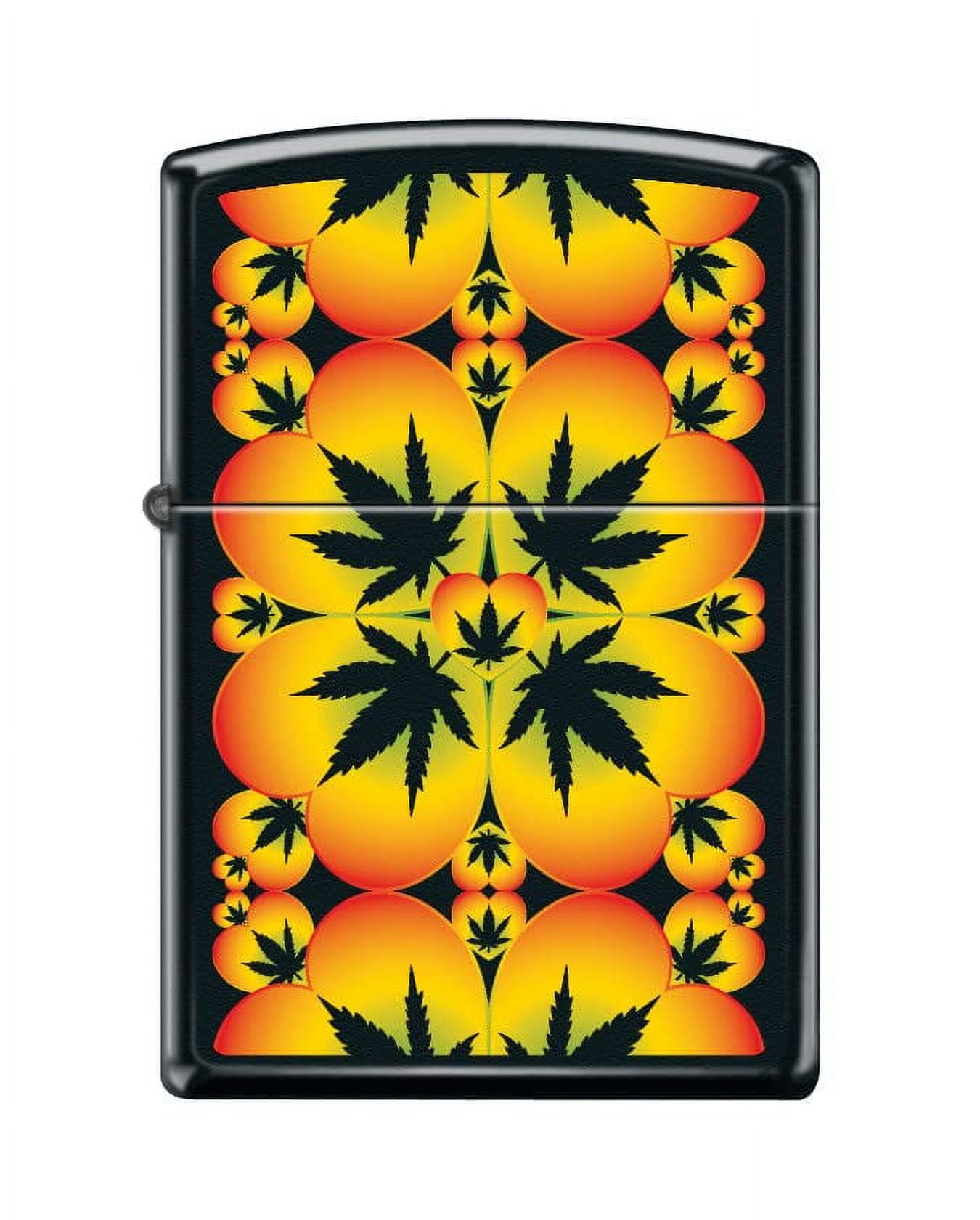 Zippo Lighter - Personalized Custom Message Engraved on Back for Leaf Designs Windproof Zippo Lighter (Leaf Pattern #Z5503)