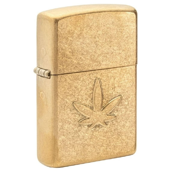 Zippo Lighter - Personalized Custom Message Engraved on Back for Leaf Designs Windproof Zippo Lighter (Stamped Leaf #49569)