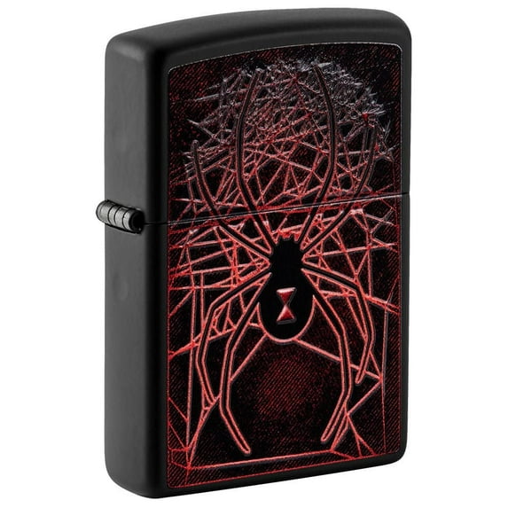 Zippo Lighter - Personalized Custom Message Engraved on Backside Animal Design Windproof Lighter (Black Widow Spider 49791)