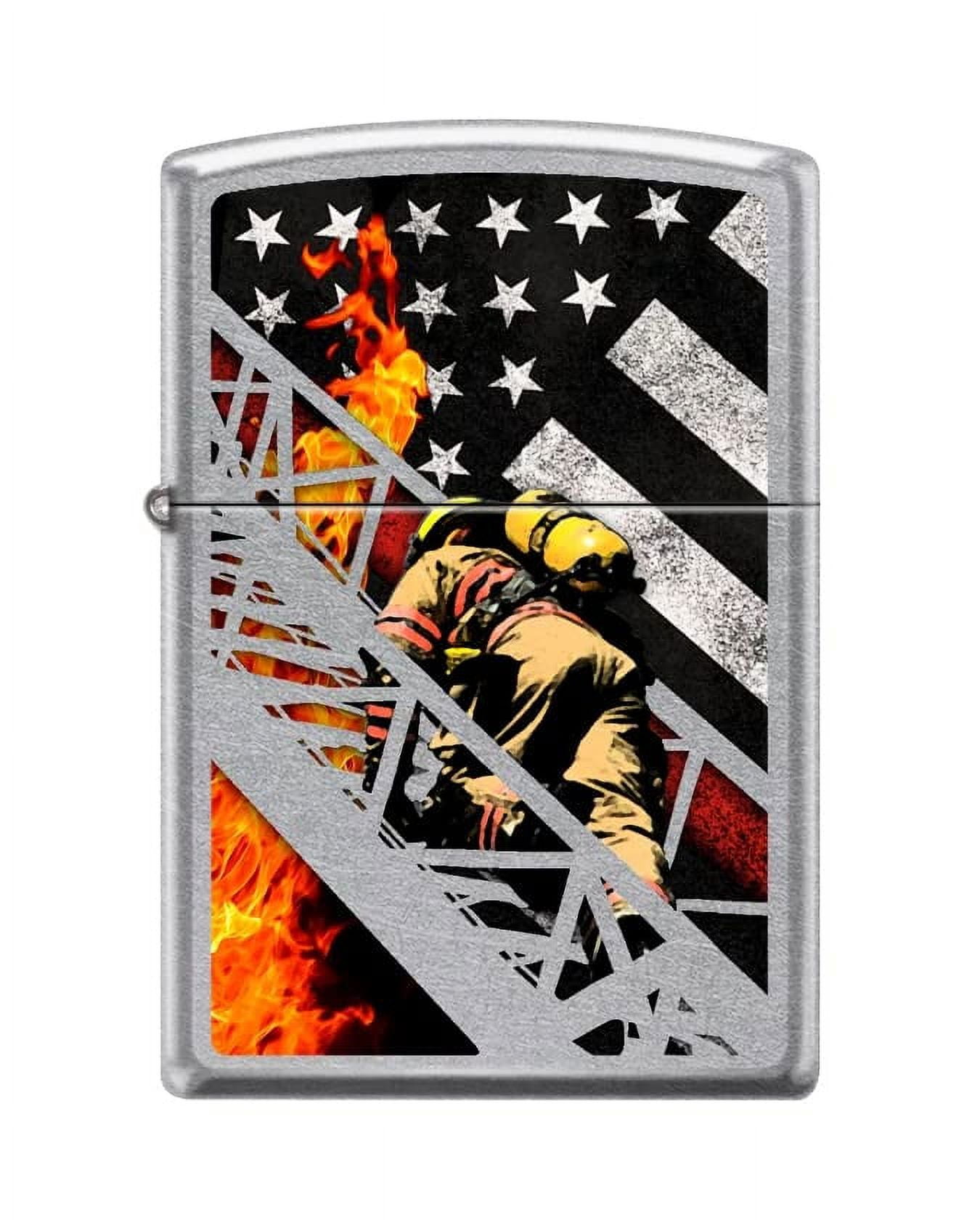 Zippo Lighter-Personalized Custom Message Engraved on Backside Fireman Street Chrome Windproof Lighter #Z5377