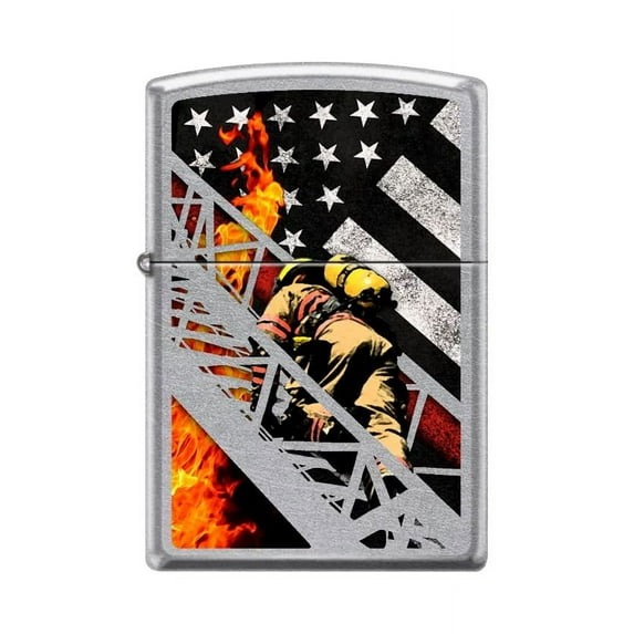 Zippo Lighter-Personalized Custom Message Engraved on Backside Fireman Street Chrome Windproof Lighter #Z5377