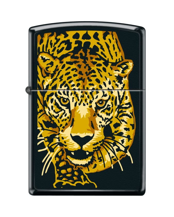 Zippo Lighter-Personalized Custom Message Engraved on Backside Illusion Leopard Black Matte Windproof Lighter #Z5468