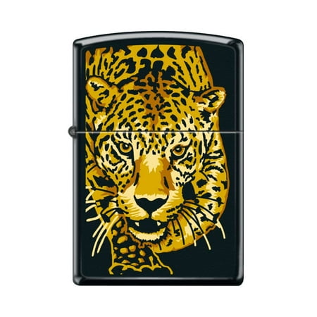 Zippo Lighter-Personalized Custom Message Engraved on Backside Illusion Leopard Black Matte Windproof Lighter #Z5468