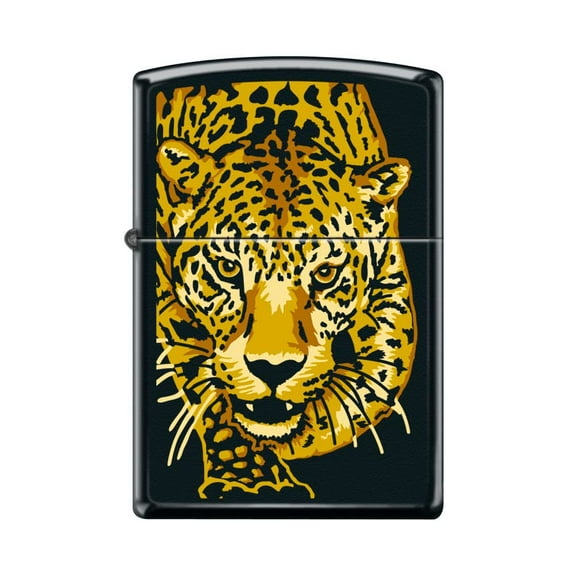 Zippo Lighter-Personalized Custom Message Engraved on Backside Illusion Leopard Black Matte Windproof Lighter #Z5468
