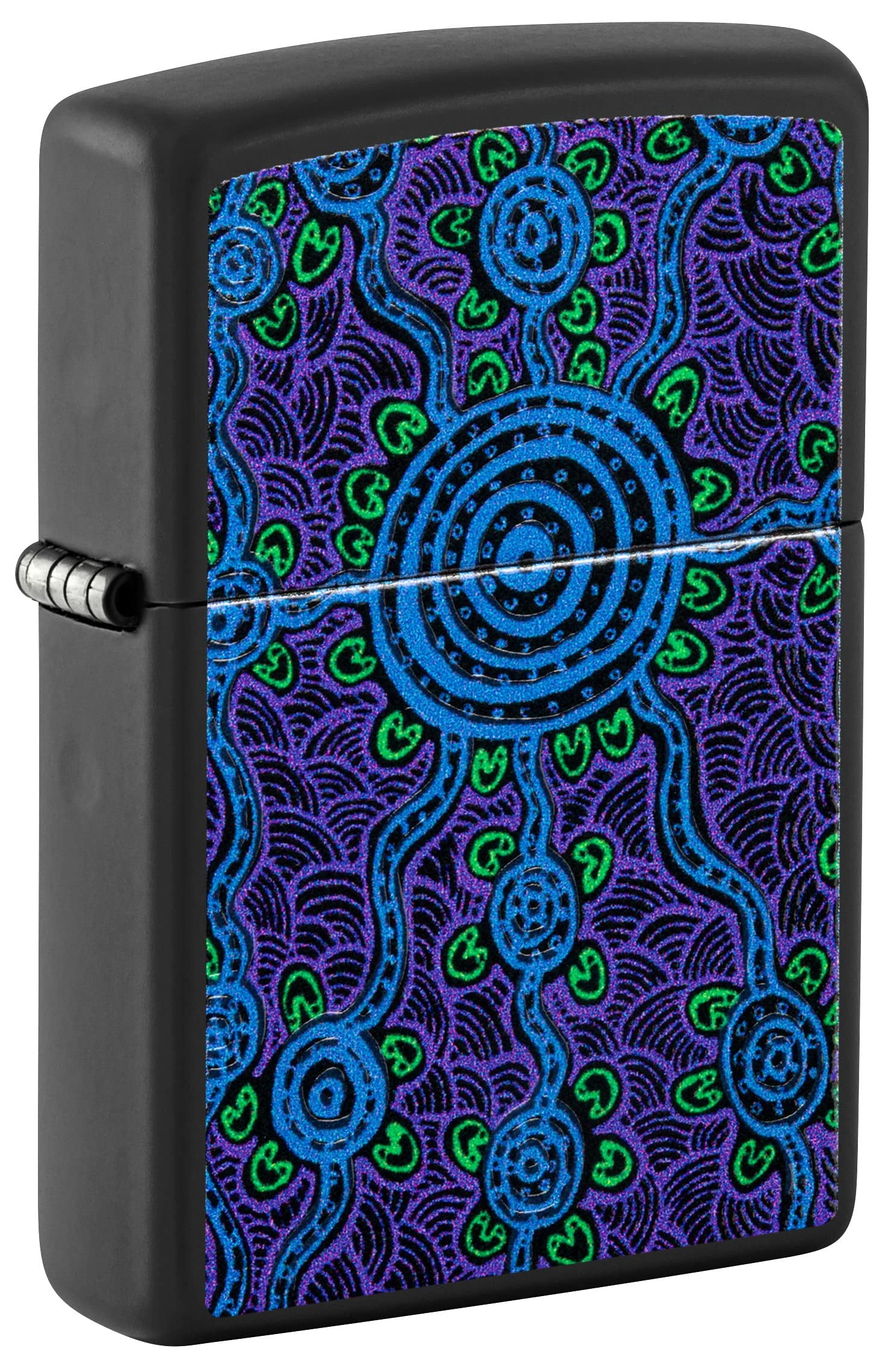 Zippo Lighter - Personalized Custom Message Engraved on Backside John Smith Gumbula Design Windproof Lighter (Gumbula Black Light #48625)