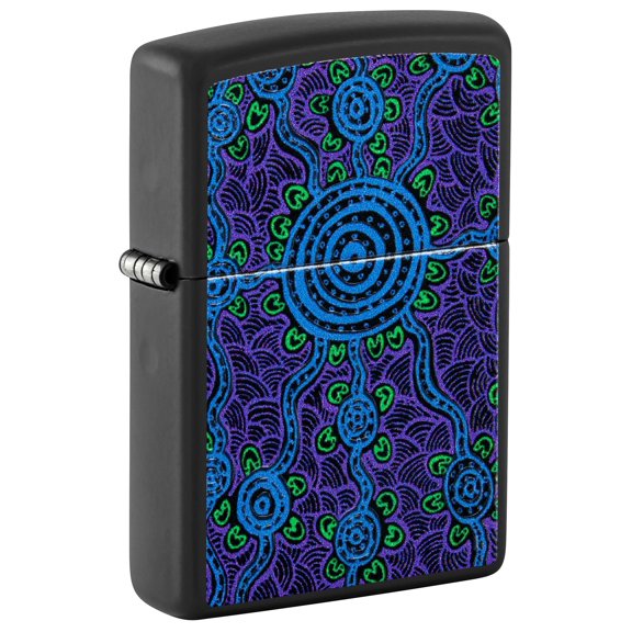 Zippo Lighter - Personalized Custom Message Engraved on Backside John Smith Gumbula Design Windproof Lighter (Gumbula Black Light #48625)