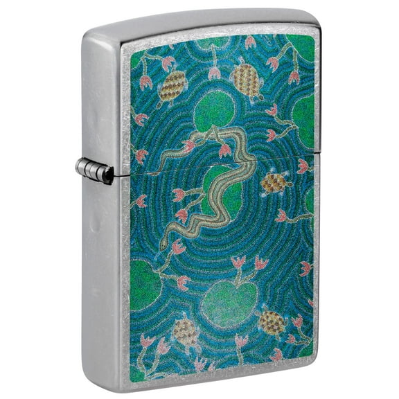 Zippo Lighter - Personalized Custom Message Engraved on Backside John Smith Gumbula Design Windproof Lighter (Snake & Turtle #48626)