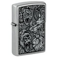 thumbnail image 1 of Zippo Lighter - Personalized Custom Message Engraved on Backside Jungle Design Street Chrome Windproof Lighter #48567, 1 of 7