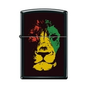 Zippo Lighter-Personalized Custom Message Engraved on Backside Lion Head 2 Black Matte Windproof Lighter #Z5499