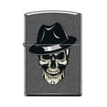 thumbnail image 1 of Zippo Lighter-Personalized Custom Message Engraved on Backside Mobster Skull Iron Stone Windproof Lighter #Z5485, 1 of 10