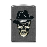 Zippo Lighter-Personalized Custom Message Engraved on Backside Mobster Skull Iron Stone Windproof Lighter #Z5485