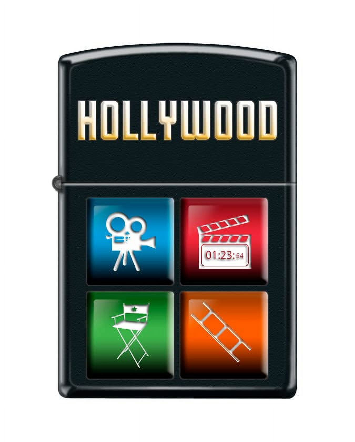 Zippo Lighter-Personalized Custom Message Engraved on Backside Movie Camera Signs Black Matte Windproof Lighter #Z5504