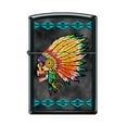 thumbnail image 1 of Zippo Lighter-Personalized Custom Message Engraved on Backside American Skull Design Black Matte Windproof Lighter #Z5451, 1 of 10