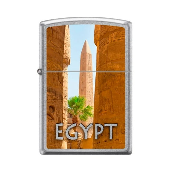 Zippo Lighter-Personalized Custom Message Engraved on Backside Obelisk Egypt Street Chrome Windproof Lighter #Z5387