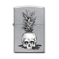 thumbnail image 1 of Zippo Lighter-Personalized Custom Message Engraved on Backside Pineapple Skull Street Chrome Windproof Lighter #Z5380, 1 of 10
