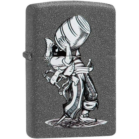 Zippo Lighter-Personalized Custom Message Engraved on Backside Pirate Drinking Barrell Funny Iron Stone Windproof Lighter Z5498