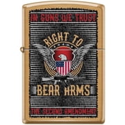Zippo Lighter-Personalized Custom Message Engraved on Backside Amendment Design Brushed Brass Windproof Lighter #Z5506