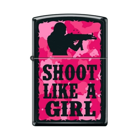 Zippo Lighter-Personalized Custom Message Engraved on Backside Like A Girl Black Matte Windproof Lighter #Z5475