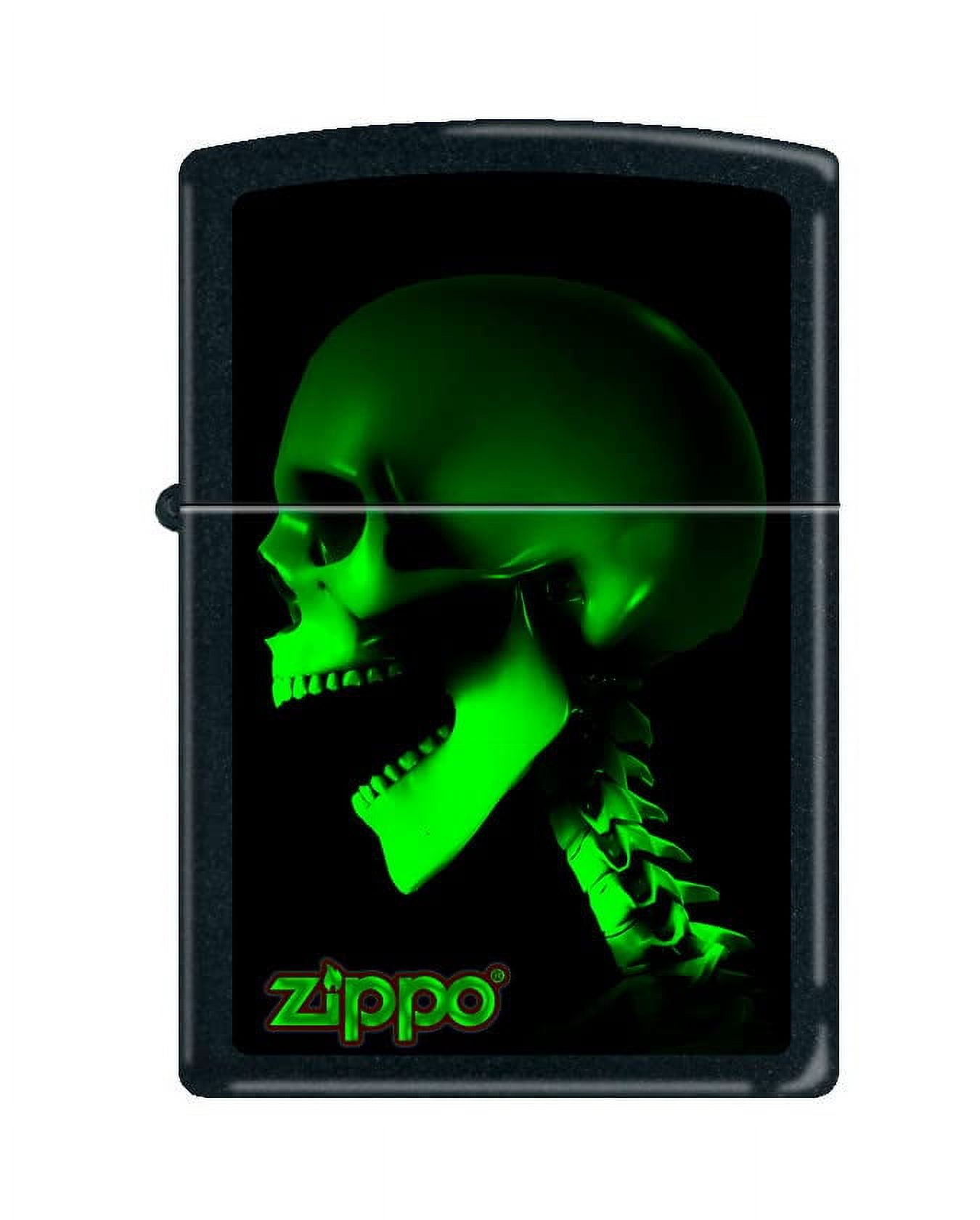 Zippo Lighter-Personalized Custom Message Engraved on Backside Skelton Shouting Black Matte Windproof Lighter #Z5483
