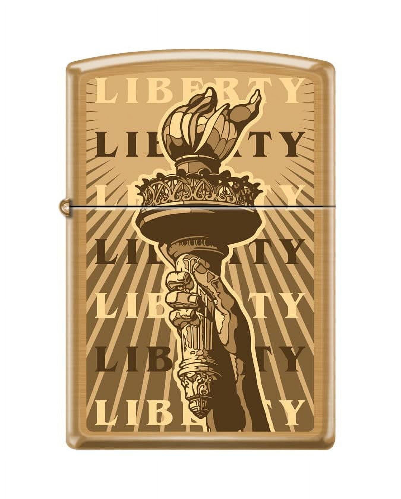 Zippo Lighter - Personalized Custom Message Engraved on Backside for Abstract USA Flag American US Patriotic (Liberty Torch Z5508)