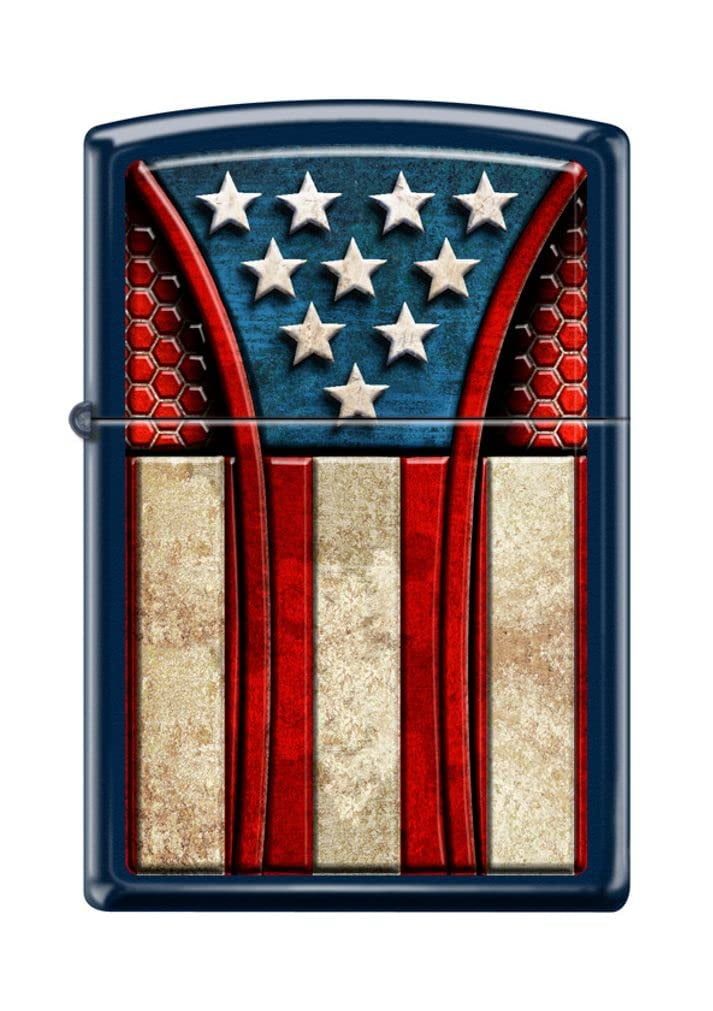 Zippo Lighter - Personalized Custom Message Engraved on Backside for Abstract USA Flag American US Patriotic (Vintage USA Flag Z5252)